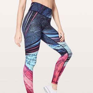 Lululemon Rare Speed‎ Wunder Electrobeam Pattern Nulux Leggings C34
